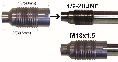 M18x1.5 to ½-20UNF thread adaptors